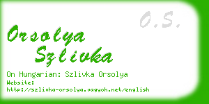 orsolya szlivka business card